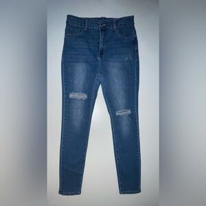 Lesdomakeup X SHEINsquad High Waisted Ripped Skinny Jeans Sz Large